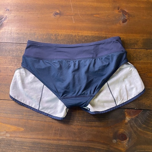 Lululemon Run Speed Short 4-way Stretch Iridescent Multi Deep Navy Women's 6 - Picture 6 of 7